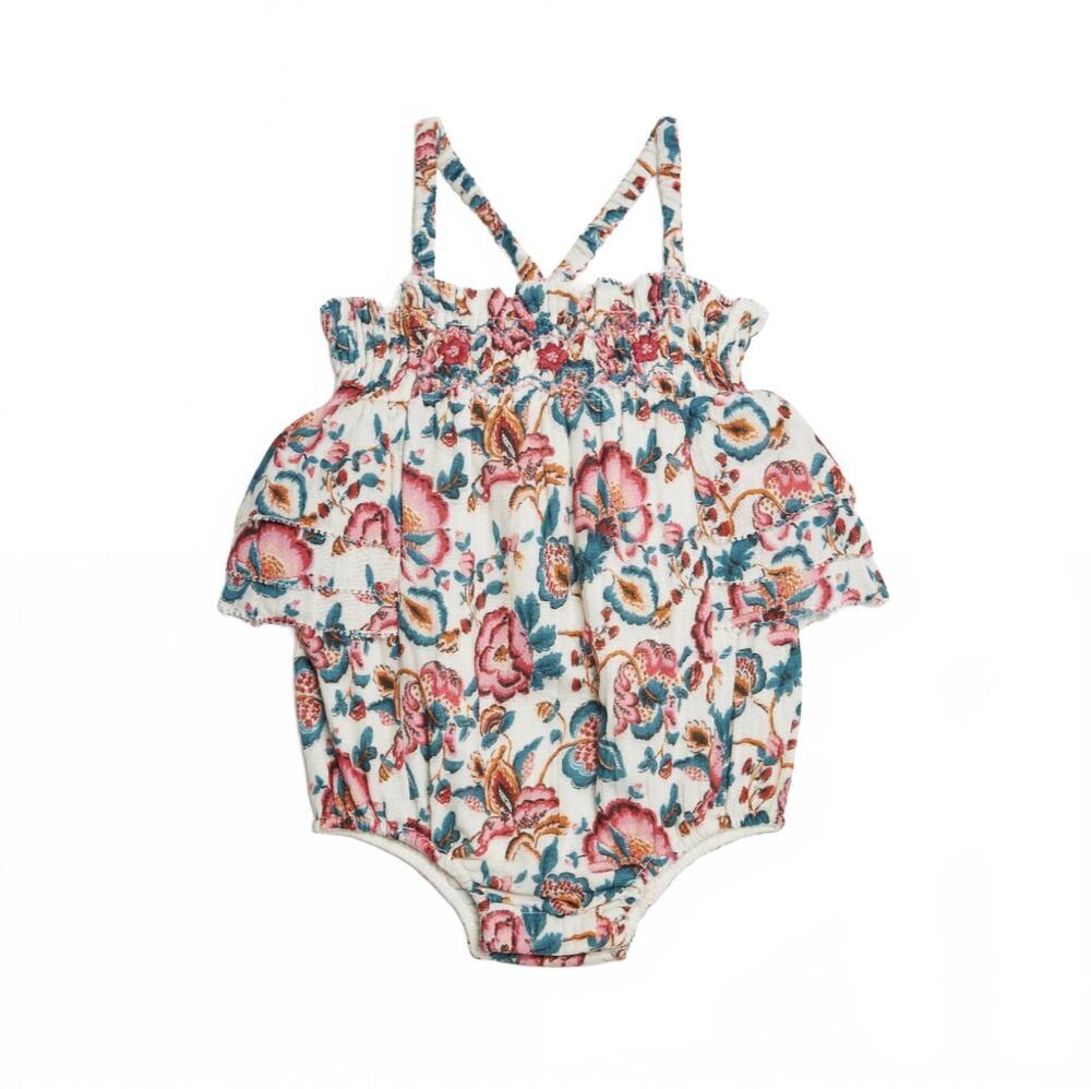 NEW LOUISE MISHA kid's emaline romper in cream indian flowers